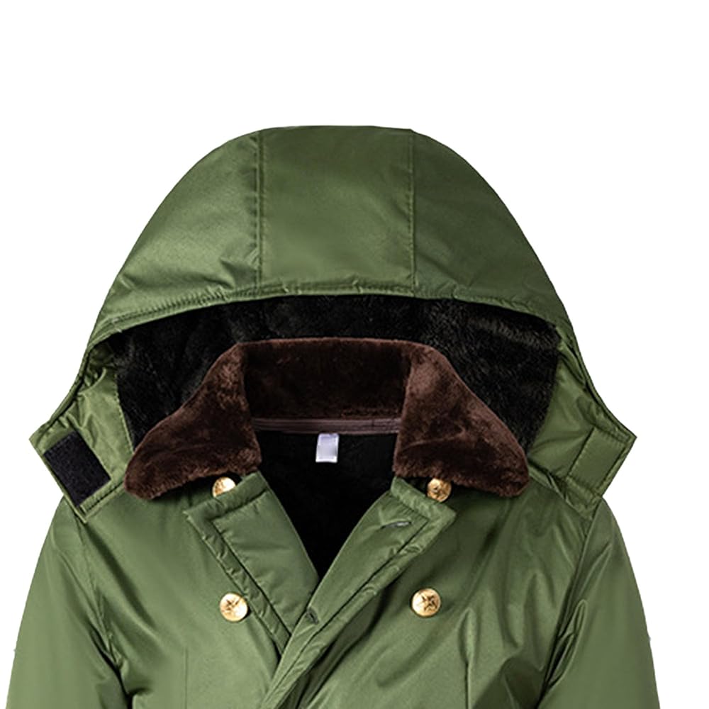 JEShifangjiusu Men'S Military Trench Coat Long Wool Blend